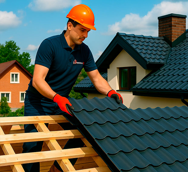 Кровля из металлочерепицы под ключ в Черноголовке