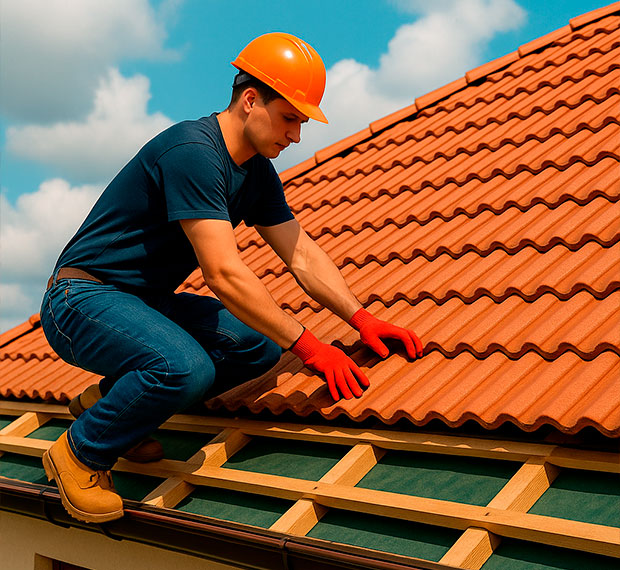 Кровля из цементно-песчаной черепицы в Черноголовке