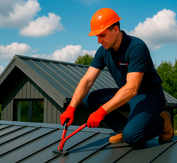 Монтаж фальцевой кровли в Черноголовке