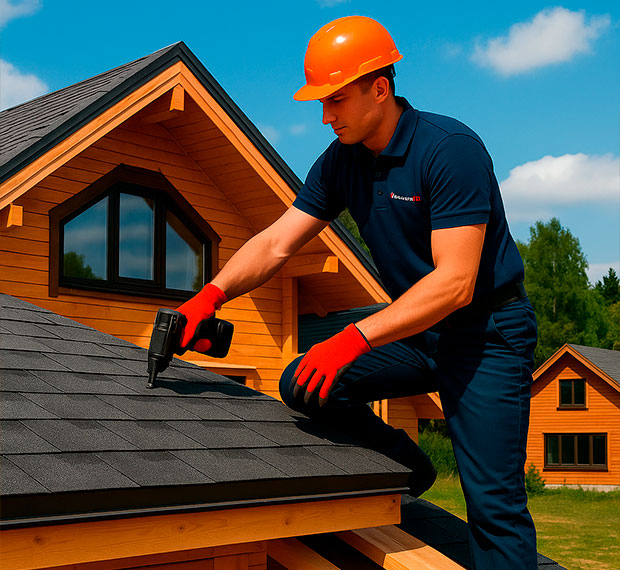 Монтаж кровли из мягкой черепицы в Черноголовке