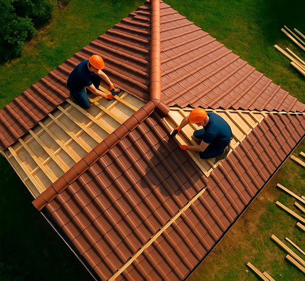 Монтаж 2-скатной крыши в Черноголовке